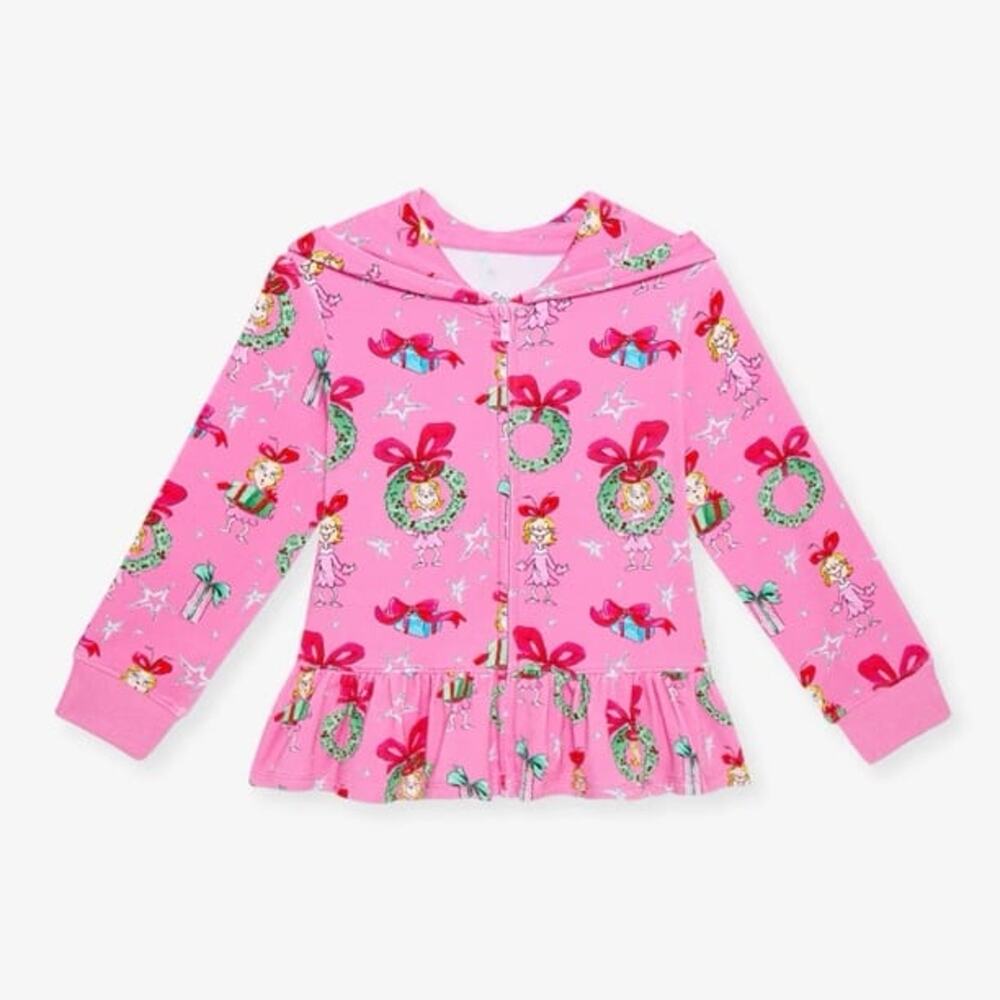 NIB Posh Peanut Dr. Seuss Cindy Lou Who French Terry Jacket, Size 10/12Y